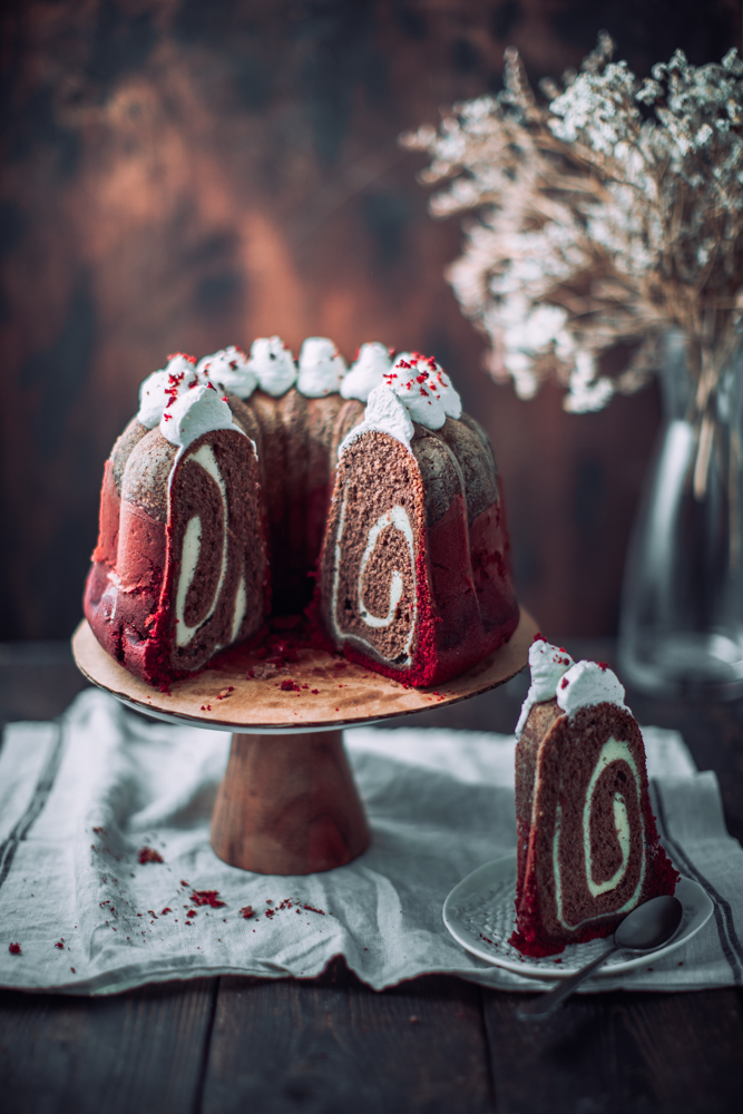 Red velvet brioche bundt cake